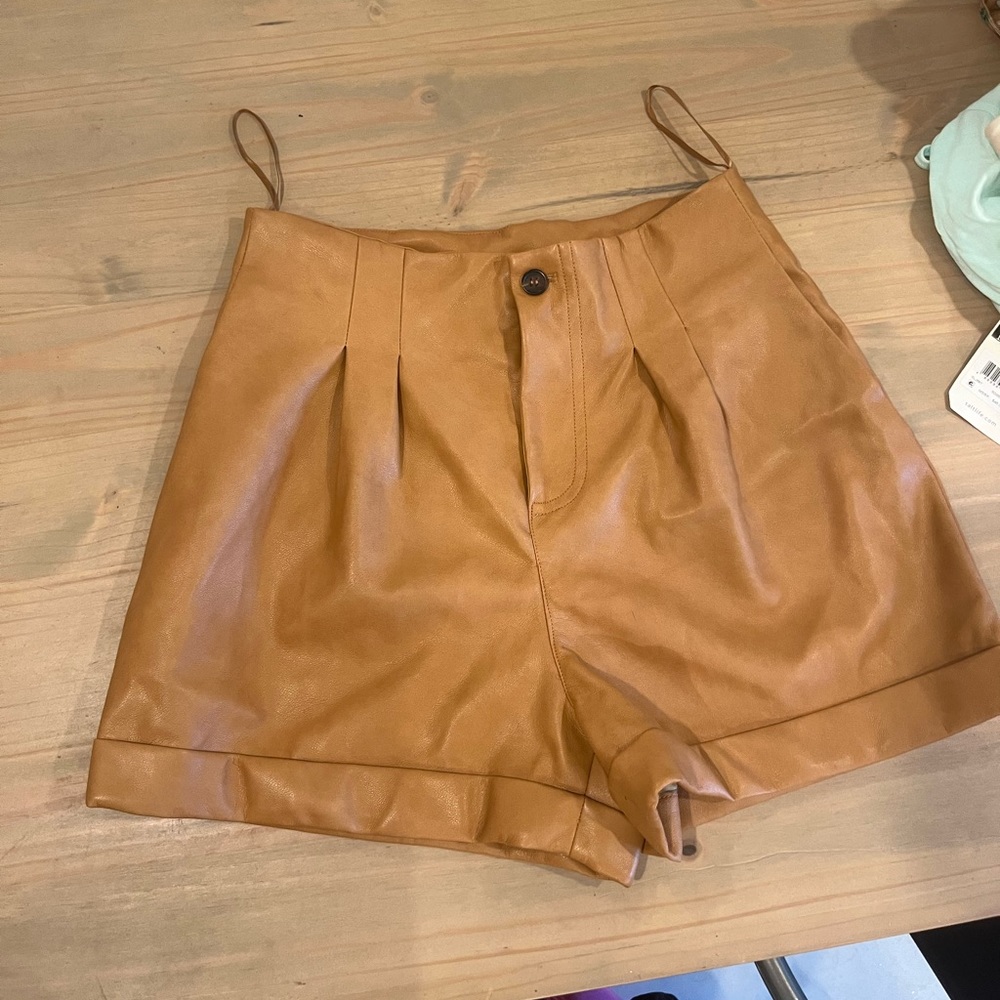 Seven for all man kind leather shorts